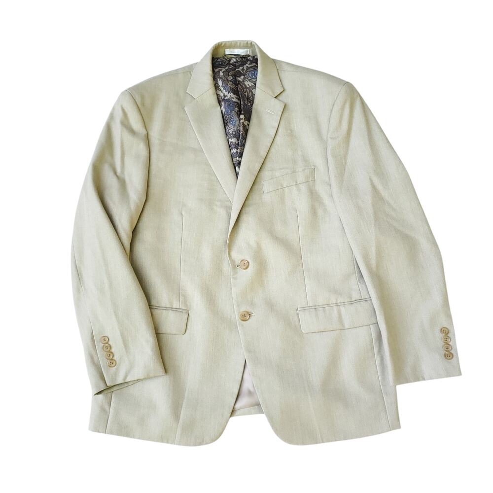Ralph Lauren Summer Beach Event Poly Rayon Blazer Suit Jacket Sport Coat Sz 42S